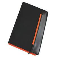 Визитница "New Style" на резинке  (60 визиток) черный с оранжевым; 19