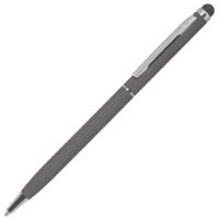 TW Soft, ручка шариковая со стилусом для сенсорных экранов, серый/хром, металл/софт покрытие