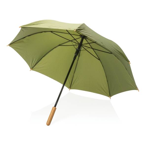 Автоматический зонт-трость с бамбуковой рукояткой Impact из RPET AWARE™