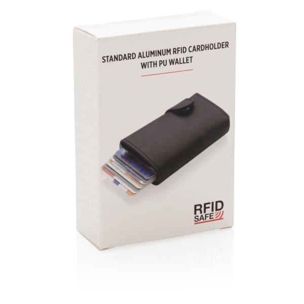 Алюминиевый картхолдер Standard с PU кошельком и защитой RFID