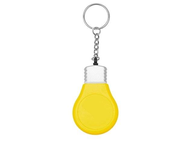 Брелок-рулетка для ключей "Лампочка", желтый/серебристый