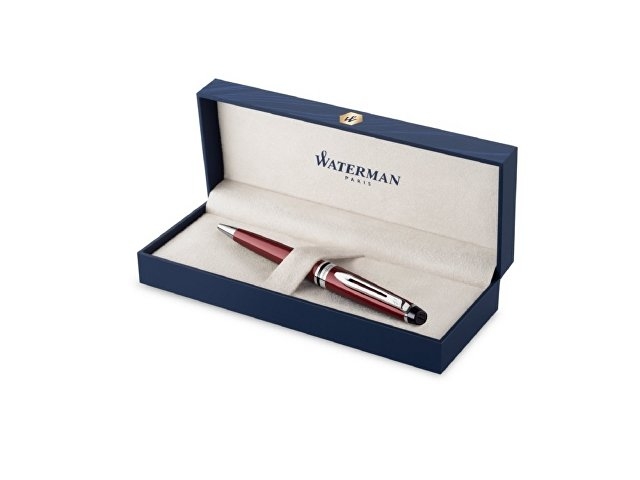 Шариковая ручка Waterman Expert Dark Red Lacquer CT Black, стержень: M, цвет чернил: blue.