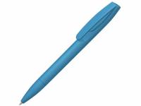 Шариковая ручка "Coral Gum " с прорезиненным soft-touch корпусом и клипом., голубой