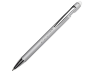 Ручка-стилус металлическая шариковая "Sway  Monochrome" с цветным зеркальным слоем, серебристый с белым