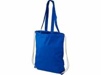 Рюкзак со шнурком Eliza из хлопчатобумажной ткани плотностью 240 г/м2, синий