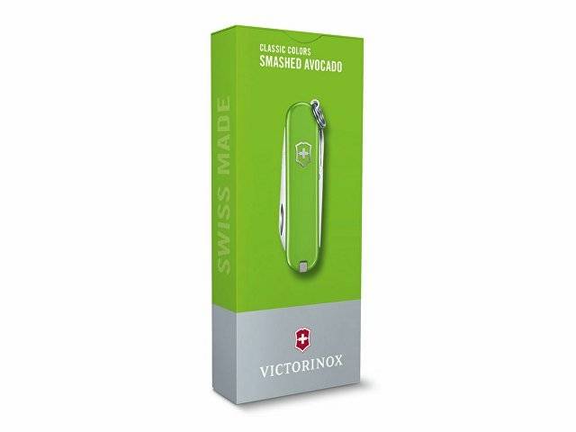 Нож-брелок VICTORINOX Classic SD Colors "Smashed Avocado", 58 мм, 7 функций, салатовый