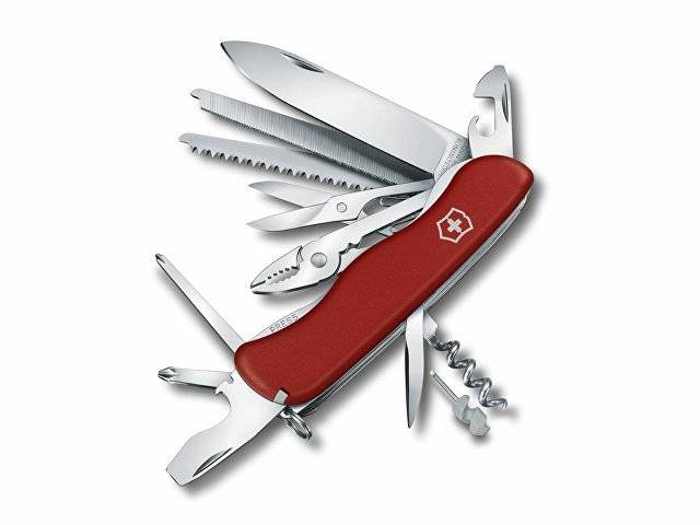 Нож перочинный VICTORINOX WorkChamp, 111 мм, 21 функция, с фиксатором лезвия, красный