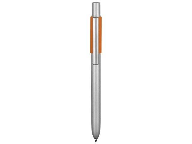 Ручка металлическая шариковая «Bobble» с силиконовой вставкой, серый/оранжевый
