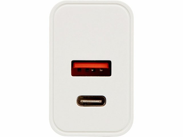 Сетевое зарядное устройство c выходами USB-A и USB-C «Recharger Pro», быстрая зарядка QC/PD, 30 Вт, белый