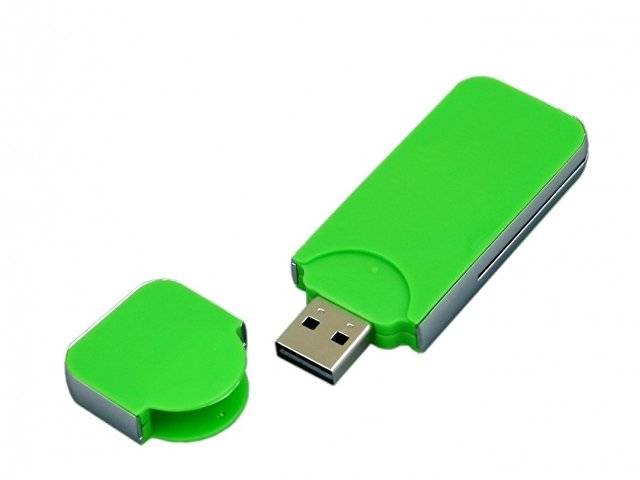 USB-флешка на 4 Гб в стиле I-phone, прямоугольнй формы, зеленый