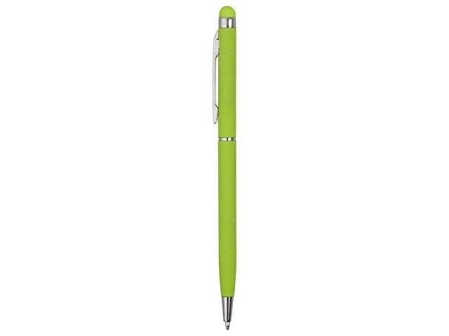 Ручка-стилус шариковая "Jucy Soft" с покрытием soft touch, зеленое яблоко