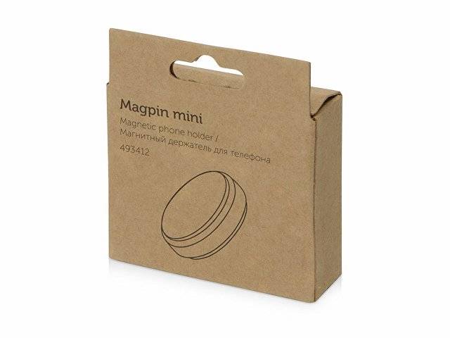 Магнитный держатель для телефона "Magpin mini", черный/стальной