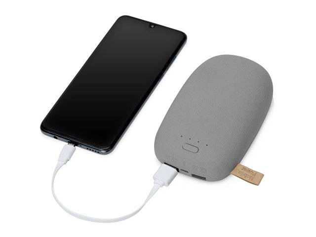 Универсальное зарядное устройство power bank в форме камня. 10400MAH. gray