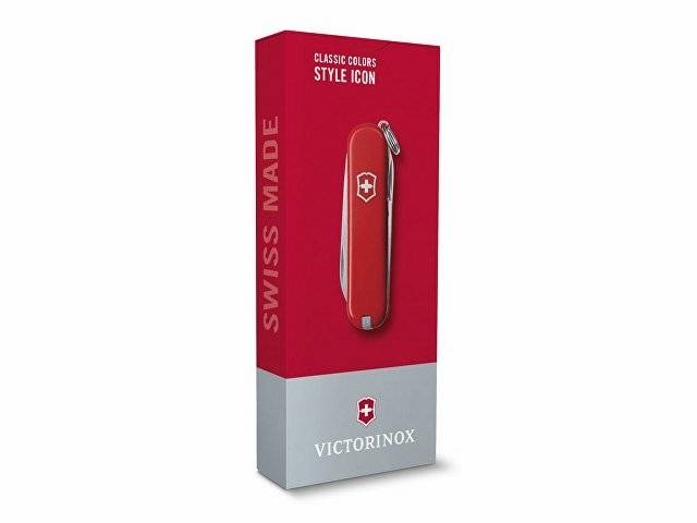 Нож-брелок VICTORINOX Classic "Style Icon", 58 мм, 7 функций, красный