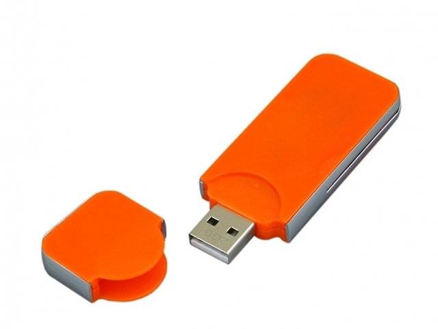 USB-флешка на 64 Гб в стиле I-phone, прямоугольнй формы, оранжевый