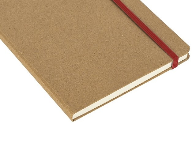 Блокнот "Sevilia Hard", твердая обложка из крафта A5, 80 листов, крафтовый/красный