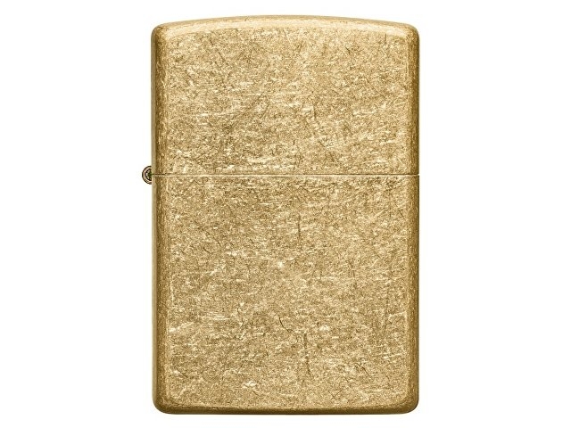 Зажигалка ZIPPO Classic с покрытием Tumbled Brass, латунь/сталь, золотистая, матовая, 38x13x57 мм