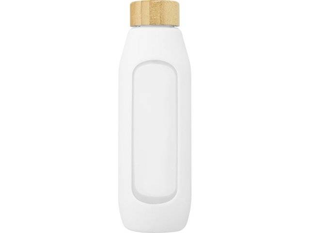 Tidan Бутылка из боросиликатного стекла объемом 600 мл с силиконовым держателем, белый