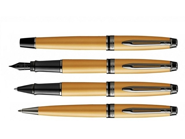 Шариковая ручка Waterman Expert Gold, цвет чернил Mblue,  в подарочной упаковке