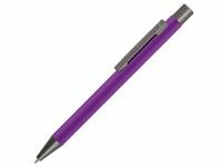 Ручка шариковая UMA «STRAIGHT GUM» soft-touch, с зеркальной гравировкой, фиолетовый