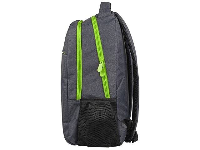 Рюкзак «Metropolitan», серый с зеленой молнией