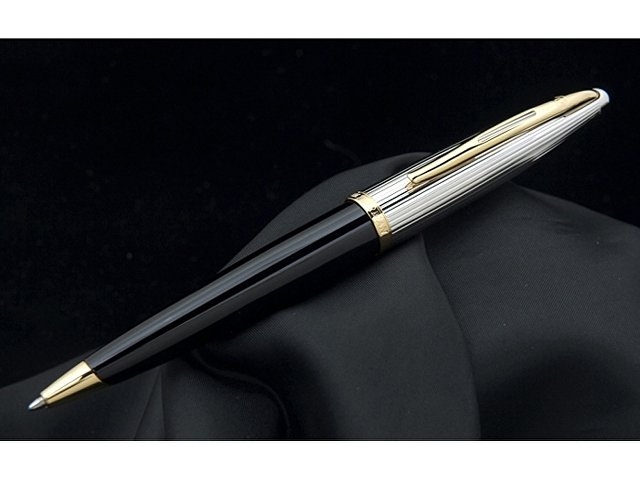 Шариковая ручка Waterman Carene De Luxe, цвет: Black/Silver, стержень: Mblue