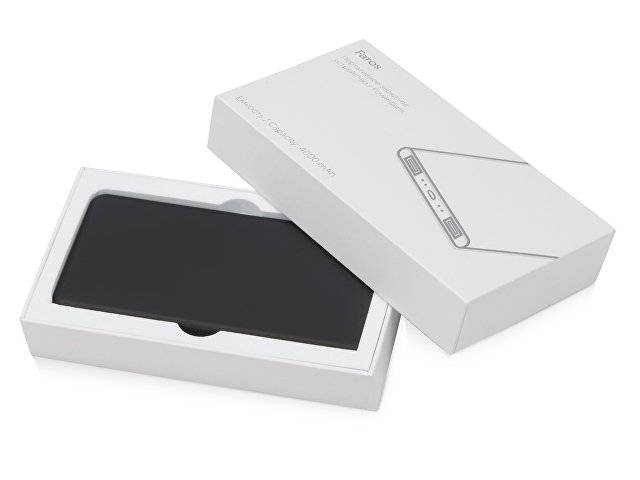 Портативное зарядное устройство с белой подсветкой логотипа «Faros», soft-touch, 4000 mAh