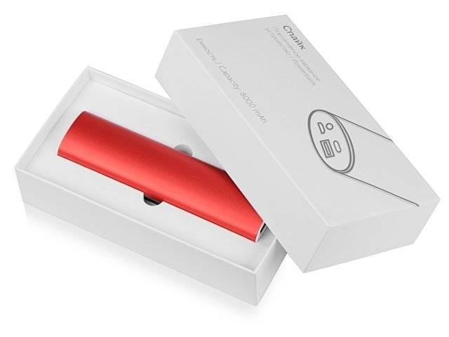 Портативное зарядное устройство "Спайк", 8000 mAh, красный