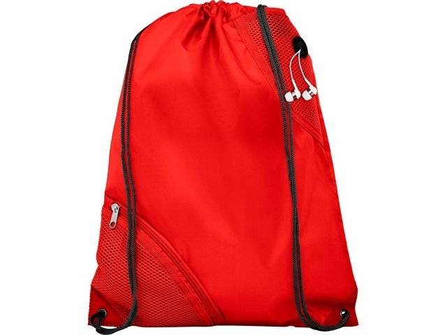 Рюкзак со шнурком Oriole с двойным кармашком, красный