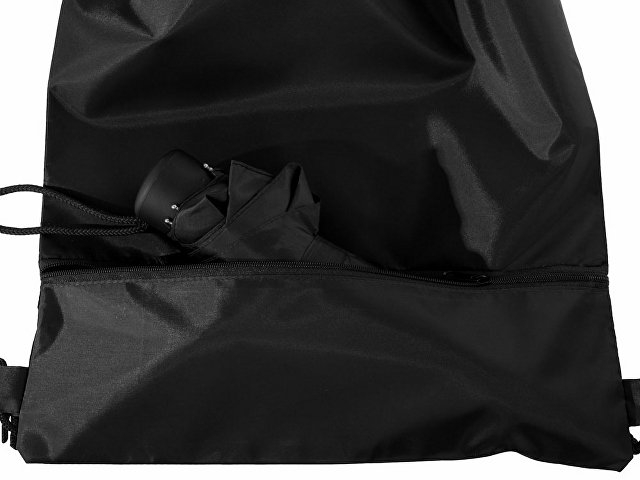 Зонт «Picau» из переработанного пластика в сумочке, черный