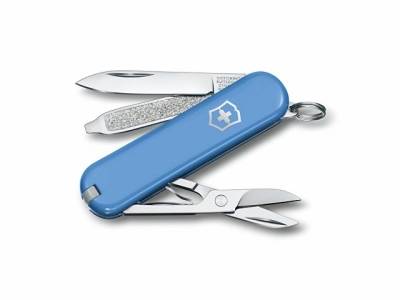 Нож-брелок VICTORINOX Classic SD Colors "Summer Rain", 58 мм, 7 функций, голубой