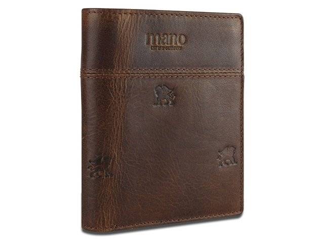 Бумажник Mano "Don Leon", натуральная кожа в коричневом цвете, 9,7 х 11,7 см