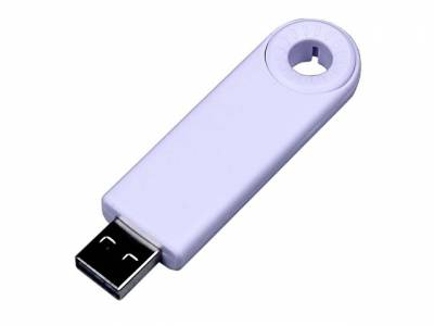 USB-флешка промо на 8 Гб прямоугольной формы, выдвижной механизм, белый