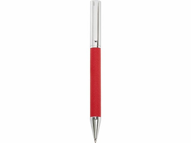 Металлическая шариковая ручка "Bossy" с вставкой из эко-кожи, красный