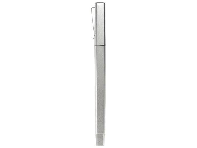 Ручка шариковая пластиковая "Quadro", квадратный корпус, серебристый