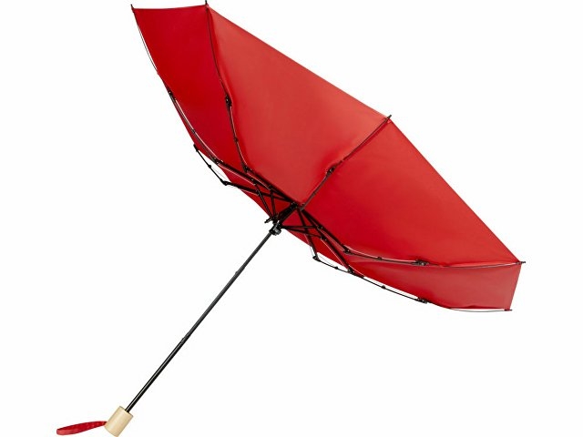 Birgit, складной ветроустойчивый зонт диаметром 21 дюйм из переработанного ПЭТ, красный