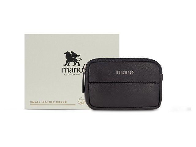 Ключница Mano "Don Romeo", с RFID защитой, натуральная кожа в чёрном цвете, 11 х 2 х 7 см