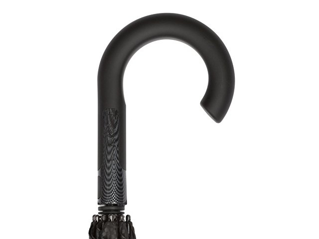 Зонт-трость 7915 Carbon» с куполом из переработанного пластика, полуавтомат, черный