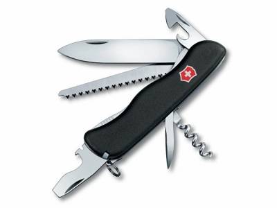 Нож перочинный VICTORINOX Forester, 111 мм, 12 функций, с фиксатором лезвия, чёрный