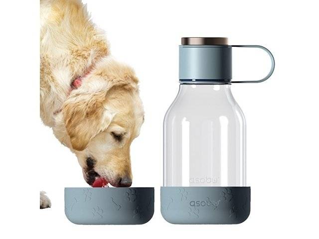 Бутылка для воды 2-в-1 «Dog Bowl Bottle» со съемной миской для питомцев, 1500 мл, голубой