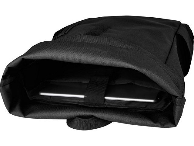 Рюкзак Byron 15,6" объемом 18 л со скручиваемым верхом, изготовленный из переработанного ПЭТ по стандарту GRS, черный
