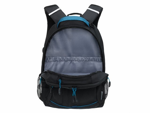 Рюкзак TORBER ROCKIT с отделением для ноутбука 15.6", чёрный/синий, нейлон, 32 х 14 х 50 см, 22л