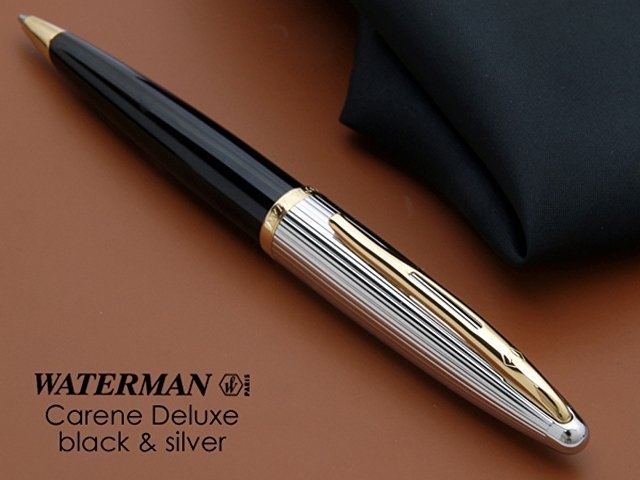 Шариковая ручка Waterman Carene De Luxe, цвет: Black/Silver, стержень: Mblue