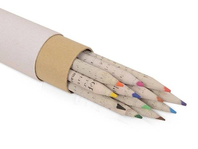 Набор цветных карандашей из "газетной бумаги" в тубе "News", 12шт.