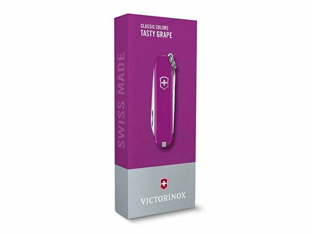 Нож-брелок VICTORINOX Classic SD Colors "Tasty Grape", 58 мм, 7 функций, фиолетовый