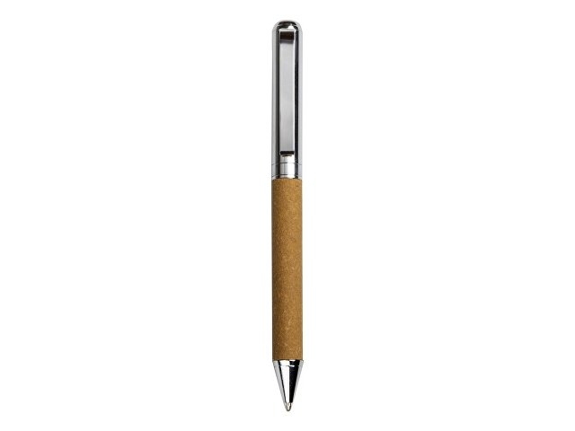 Шариковая ручка из переработанной стали и переработанной кожи "Venera", коричневая
