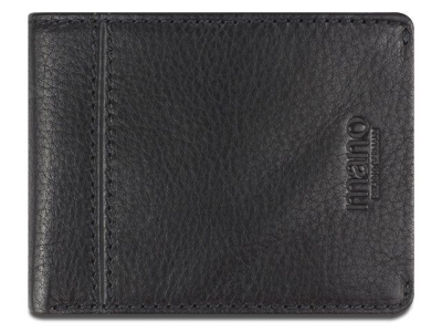 Бумажник Mano "Don Montez", натуральная кожа в черном цвете, 11 х 8,4 см