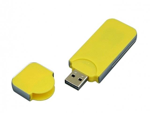 USB-флешка на 8 Гб в стиле I-phone, прямоугольнй формы, желтый