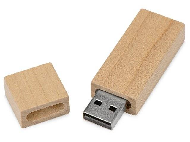 Флеш-карта USB 2.0 16 Gb «Woody» с магнитным колпачком, натуральный
