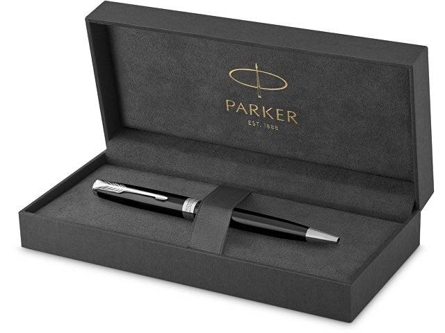 Ручка шариковая «Parker Sonnet Core Black Lacquer CT», черный/серебристый
